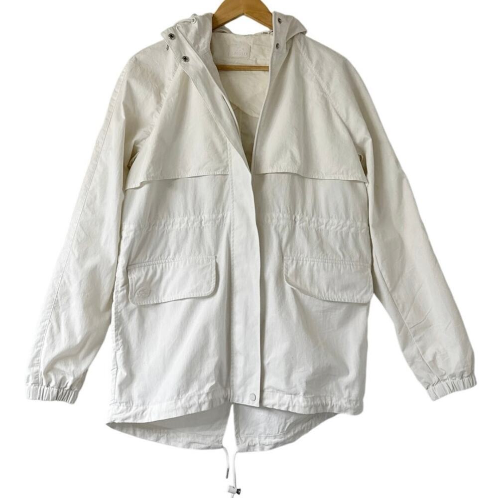 Lacoste White Line Women’s Hooded Utility Jacket Off White Cotton Blend M/L